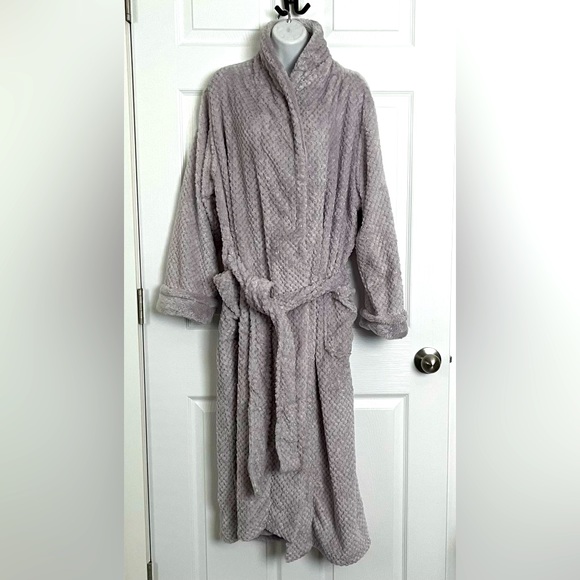 CAROLE HOCHMAN ladies plush wrap robe Light Purple size LARGE Material: PLUSH - Picture 4 of 7